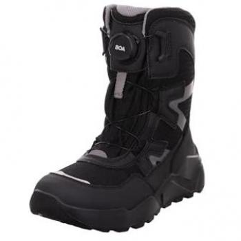 Winterboot SuperFit Rocket WMS – Schwarzer Kinder-Stiefel, 41 mm, Schurwolle & Klett