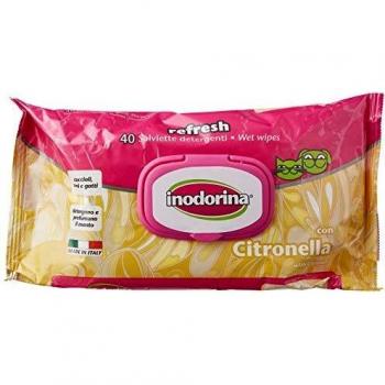 Inodorina Lingettes Humides Citronnelle 40 unités
