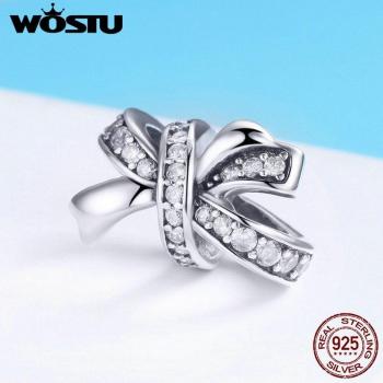 WOSTU Bowknot CZ Beads for Bracelets