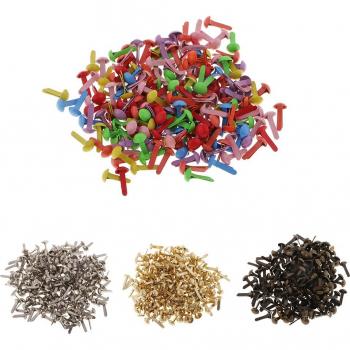 200 Pcs Mini Round Head Paper Fasteners 4.5mm