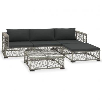 Set de mobilier extérieur Helloshop26 – salon de jardin en résine grise
