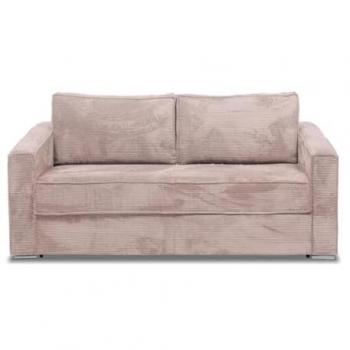 Canapé 4 places en velours côtelé rose avec couchage large