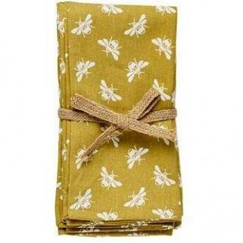 Bee-Themed Ochre Napkins by Walton & Co