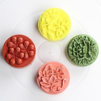 Flower Pattern Round Silicone Soap Molds