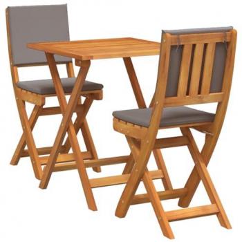 Bistro Set 3 Pezzi in Smeđem Bagremovom Drvo (Legno Massello)