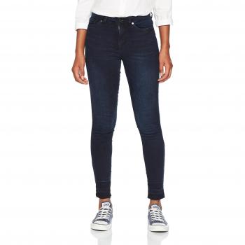 TOM TAILOR Denim NELA Slim Jeans für Damen, Offene Saumkante, Schwarz