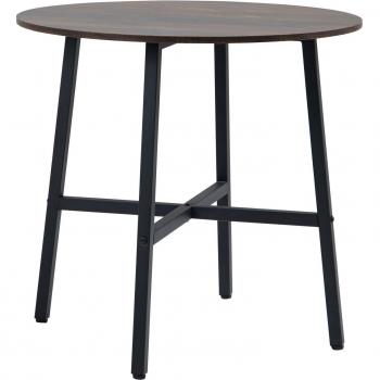 HOMCOM 85cm Round Dining Room Table, Rustic Brown