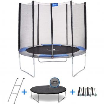 Trampoline Rond KANGUI RALLI 250 Ø250 cm avec Filet, Échelle, Bâche et Kit d’Ancrage