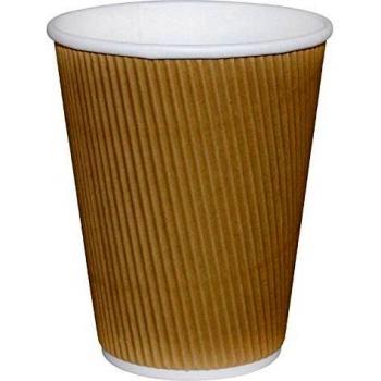 Fiesta GP445 Takeaway Kraft Coffee Cups, Ripple Wall, 12 oz