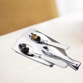 Silver Triple Spoon Holder for Kitchen