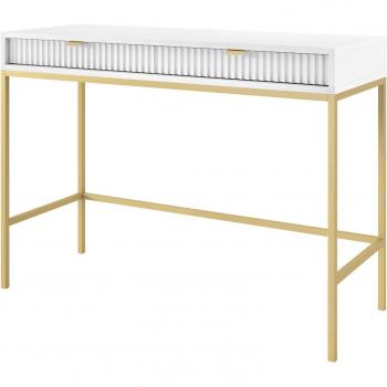 Coiffeuse blanche de 104×78×50 cm avec 2 tiroirs