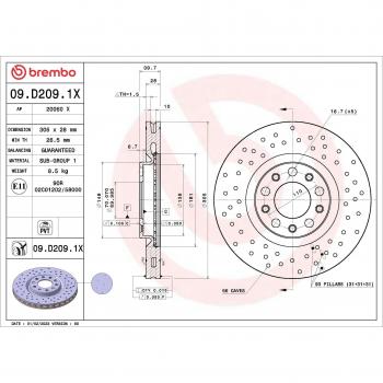 Brembo Hochleistungs Bremsscheibe 09.D209.1X