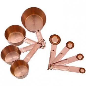 8-teiliges Küchenzubehör: Rose Gold Messbecher und Löffel