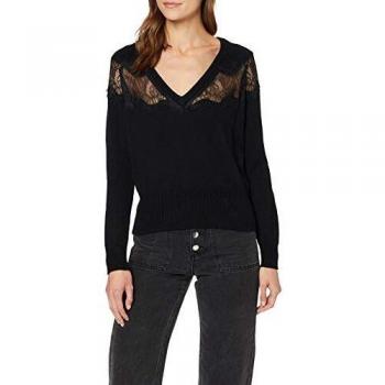 Guess LS V-Neck Evita Sweater Maglione, Nero (Jet Black A996 JBLK), Large (Taglio Produttore:L) Donna