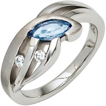 Zirkonia‑Glanz Silberring für Damen – 925 Sterling, mattiert, Größe 58