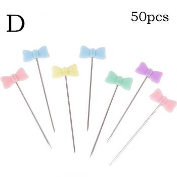 Set de 50 alfileres de acolchado con cabezal en forma de botón o flor para manualidades