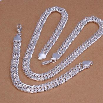 Collar y pulsera de 10MM en plata S208, conjunto de joyería para ocasiones especiales