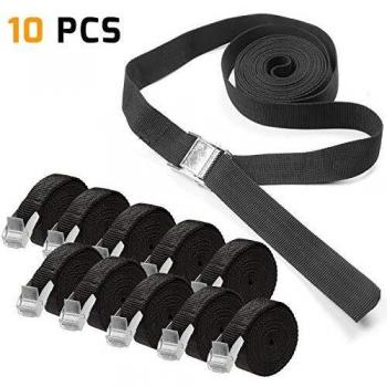 KKTICK 10 Stück Ratschen-Zurrgurte, extrem robuste Spanngurte mit Klemmschloss, für Motorrad und Fahrradträger, 250kg, 2.5m