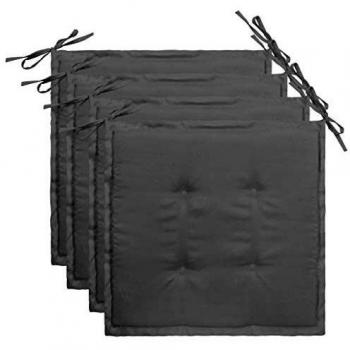 Coussins d’Assise Extérieur Noir 40x40x3 cm Tissu Oxford