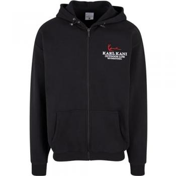 Sudadera con cremallera de Karl Kani en rojo, negro y blanco