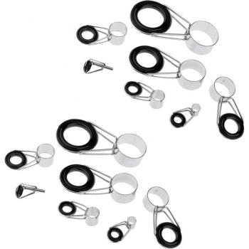 Set de 14 guides de canne à pêche haute, acier inox, bague en céramique, anneaux d'oreille de tige