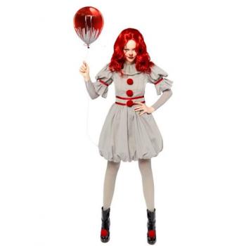 Traje Gris de Pennywise Femenino – Colección Amscan Vintage