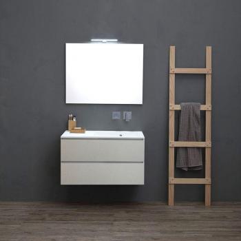 Mobile Bagno Valentina 90Cm Grigio Perla con Vasca