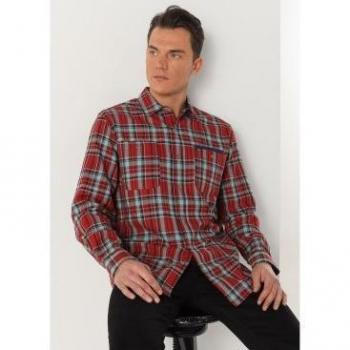 Lois Jeans Camicia Uomo a Maniche Lunghe Multicolor 2XL