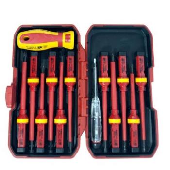 Kit di Cacciaviti Isolati VDE/GS con Tipi Torx, Etoile, Flat e Phillips