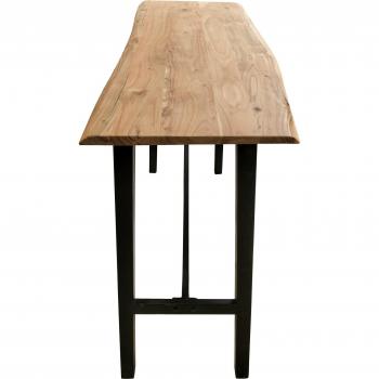 TPFLiving Stehtisch Akazie, Stahlgestell, 124,5 x 51 cm, natur/antikschwarz