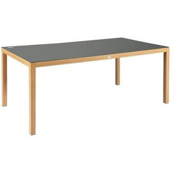 Mesa Rectangular para Jardín 180x90cm Efecto Madera y Color Gris