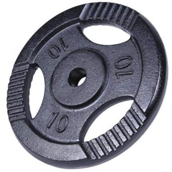 10kg Black Weight Plate with Hand Grips, 30mm Diameter