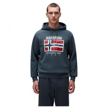 Sudadera Napapijri Dorees con Capucha Verde y Rojo L