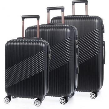 Juego de 3 maletas DAM trolley de material ABS resistente y 4 ruedas giratorias