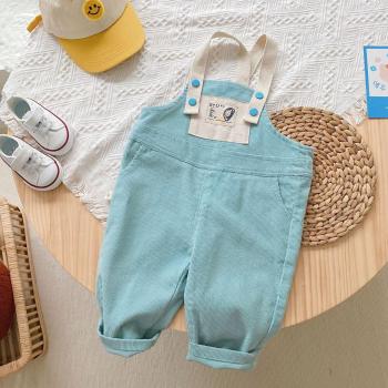 Salopette à bretelles avec patches et boutons, pour enfants 1-6 ans