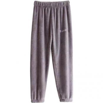 Plus Size Warm Fleece Sleepwear Pants for Women