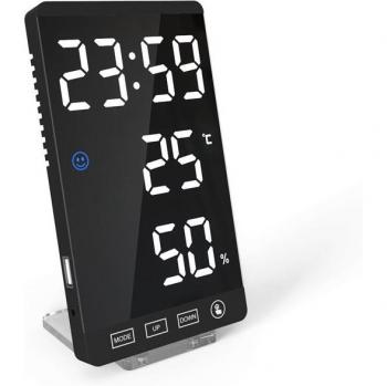 LED Mirror Alarm Clock with Holder