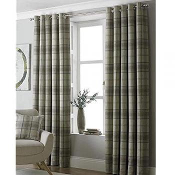 Paolettri Aviemore Wool Effect Eyelet Curtains In Natural