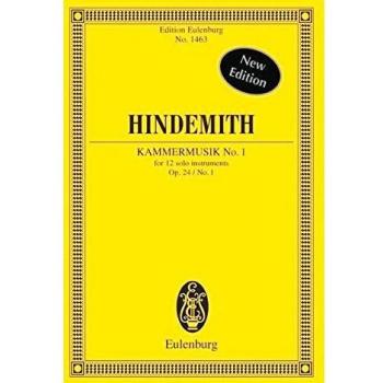 Kammermusik No. 1: op. 24/1. Flöte, Klarinette, Fagott, Trompete, Schlagzeug, Akkordeon, Klavier, 2 Violinen, Bratsche, Violoncello, Kontrabass. Studienpartitur.