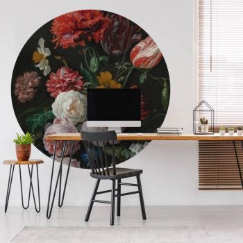 Affiche Ronde Peintures florales vintage