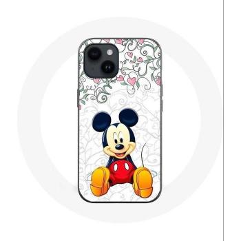 Protector iPhone 14 Mickey Mouse: Faldas Florales & Corazones en Silicona