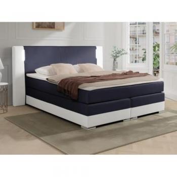 Asti II YSMEE – Kit boxspring complet avec lumières LED, sommiers, matelas et surmatelas (180 x 200 cm)