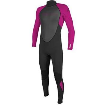 Traje de neopreno O'Neill Reactor II 3/2 mm Junior con cremallera trasera, manga larga, color gris y violeta