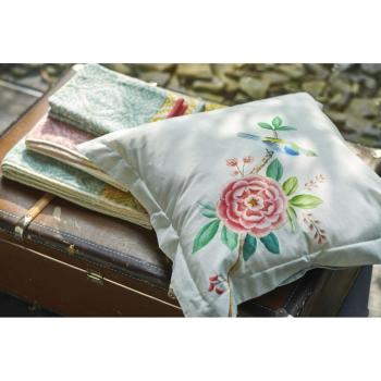 Pip Studio Good Morning I Kissen – 45 x45 cm, Weiß und Grün, 100 % Baumwolle