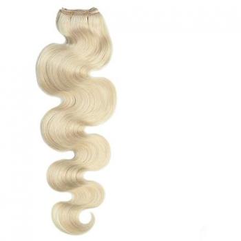 Kurzgewellte Echthaartresse Hell-Lichtblond Asch – 50 cm – Damen