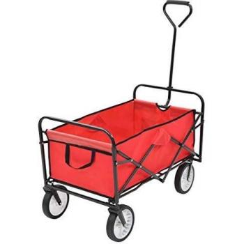 Red Steel Folding Hand Trolley vidaXL