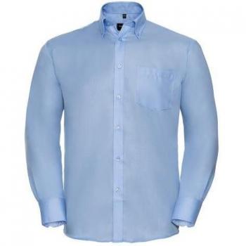 Herren Ultimate Langarmhemd von Russell Collection in Weiß