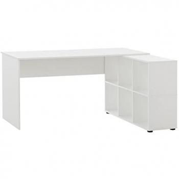 Eckschreibtisch mit Regal BRAGA-80, Weiß