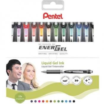 Pentel Gel Roll‑Ball Energel, 12 pezzi