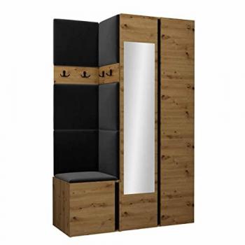 Corredori Eleganza Hartford 350: Rovere Nera, Specchio e Truciolare Laminato